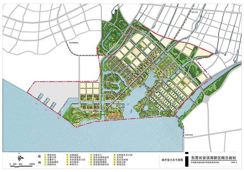 50-02 东莞市长安滨海新区规划总平面图